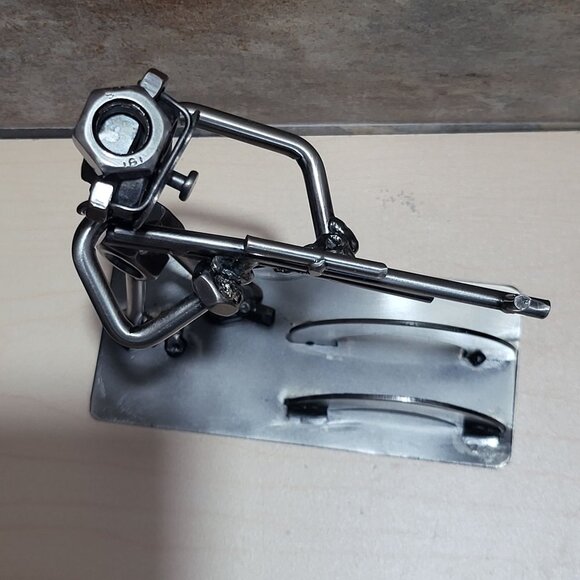 Nuts and Bolts Rifleman Figurine Business Card Holder Metal Shooting Hunting - Picture 4 of 13